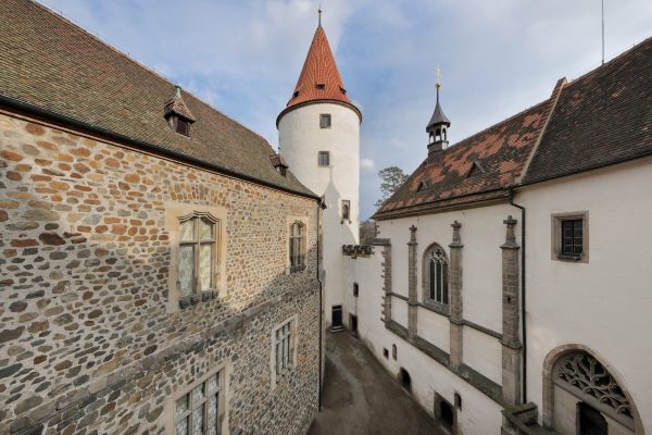 Velká věž, severní křídlo a kaple Panny Marie na hradu Křivoklát