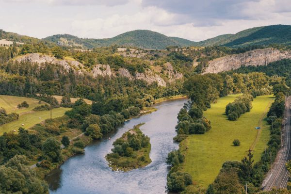 Berounsko, výhled na řeku Berounku