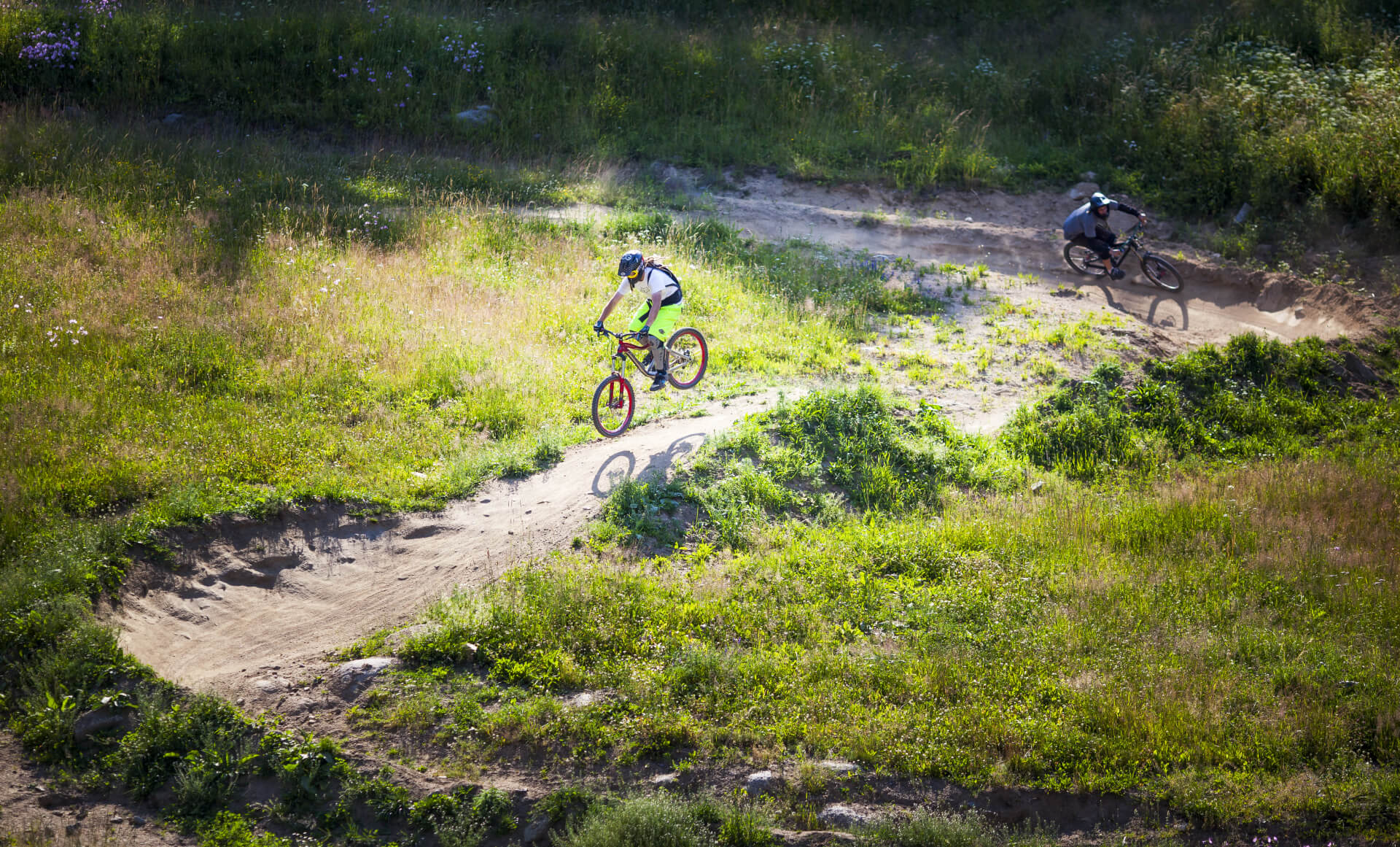 Areál Monínec v létě, cross bike