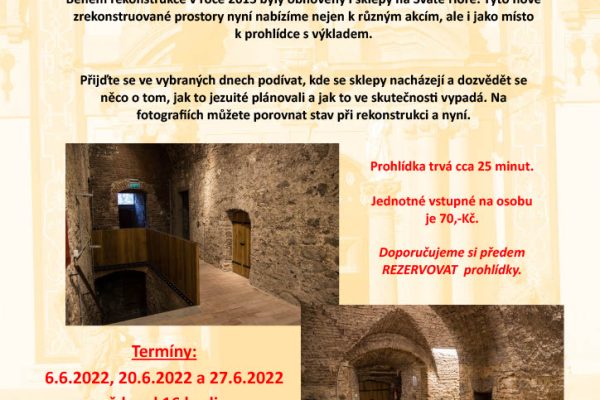 Plakát – Prohlídka sklepních prostor na Svaté Hoře v Příbrami