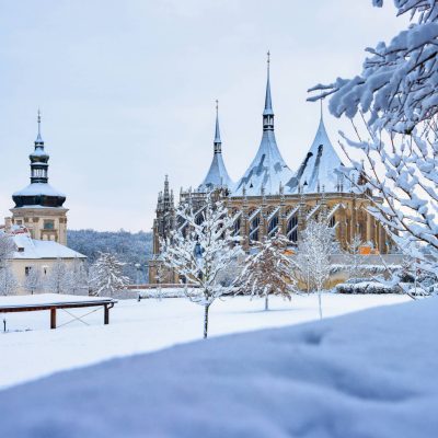 Kutná Hora a Chrám sv. Barbory v zimě