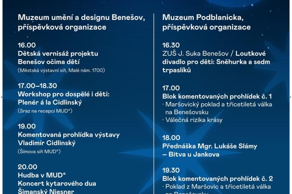 Program Benešovské muzejní noci 2023
